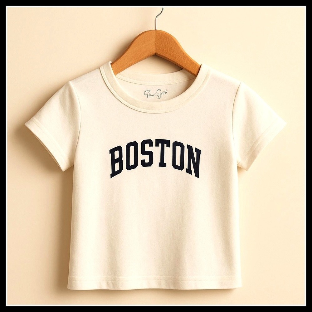 John Galt Boston Graphic Tee Short Sleeve Casual Top Cotton Blend Size One size‎